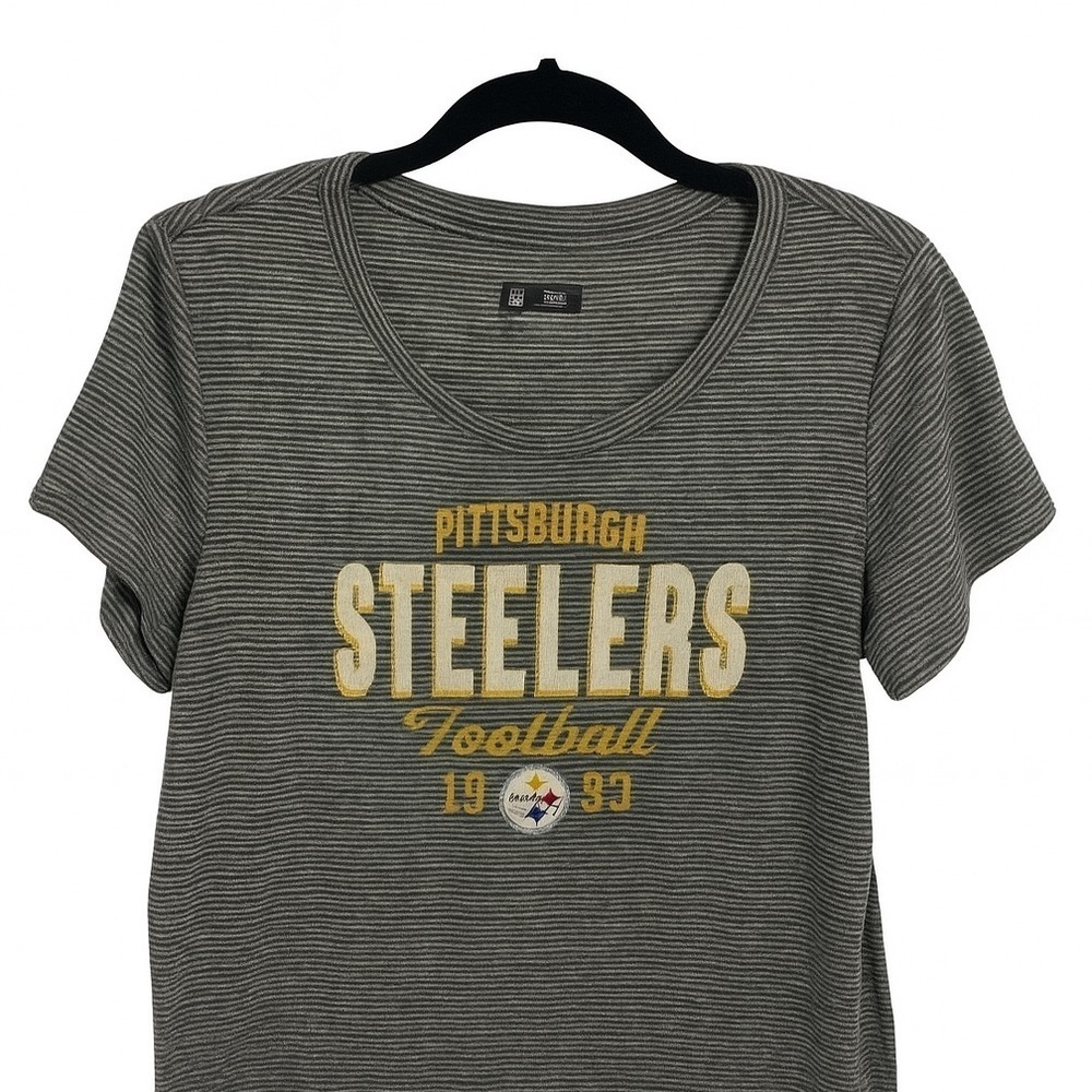Steelers NFL Team Apparel Women’s Sz. Large striped Tee. Tried on, never worn